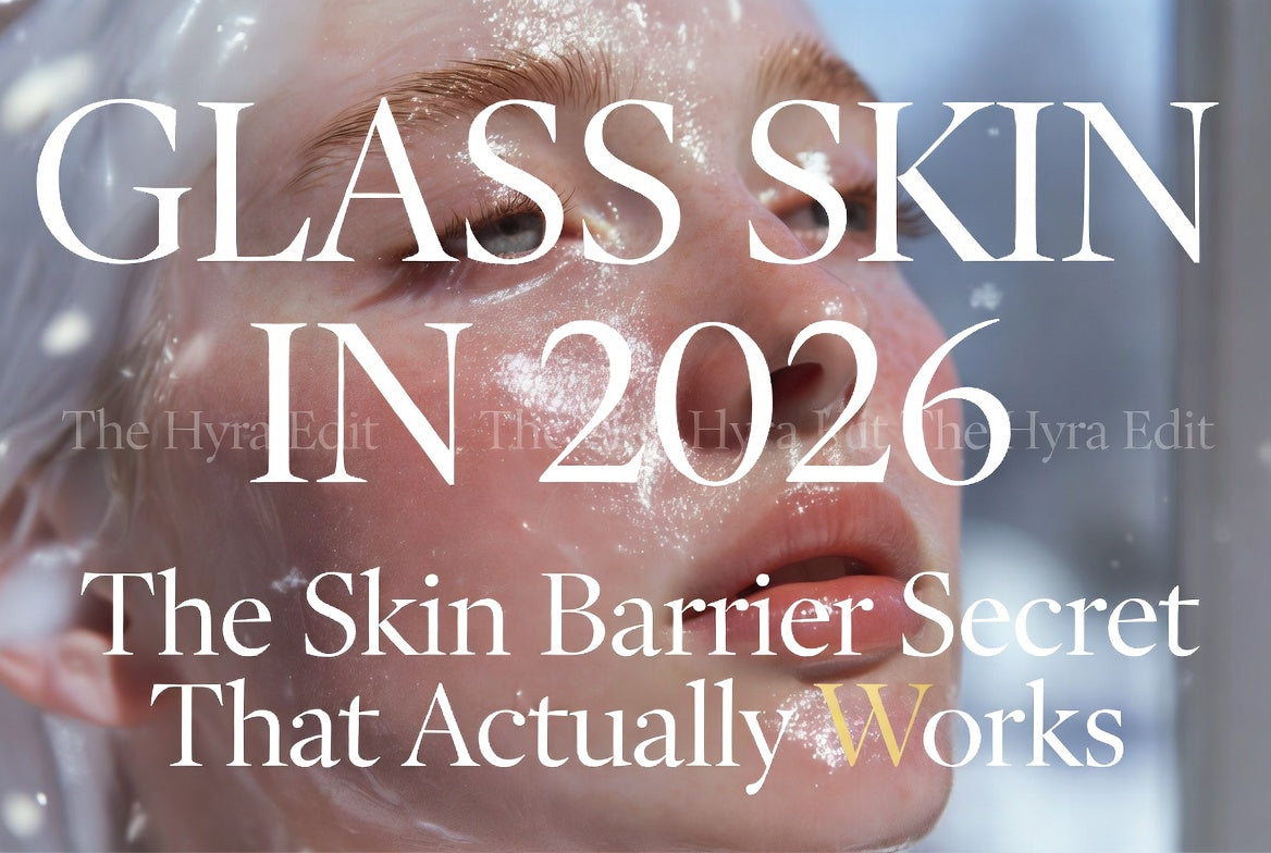 Glass skin in 2026 guide featuring plump dewy luminous skin with strong skin barrier and ceramides for North American winter weather | The Hyra Edit formerly Hyra Beauty