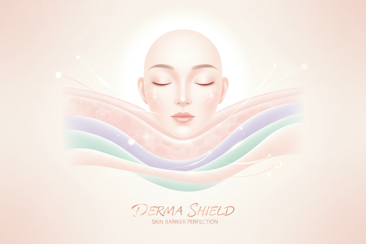 Soft pastel illustration representing healthy skin barrier with gentle healing elements