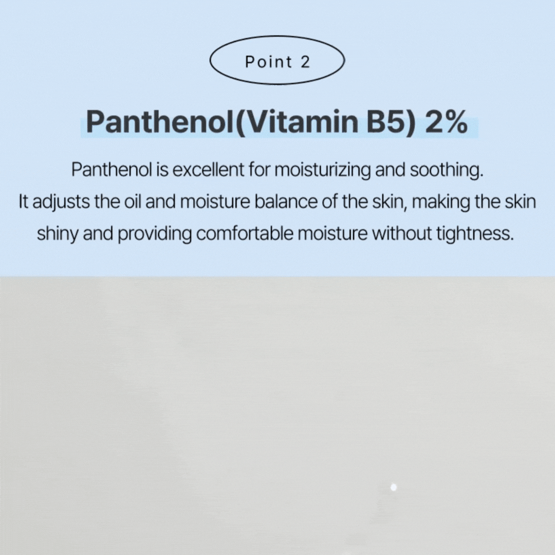 Point 2: Panthenol (vitamin B5) 2%—moisturizing and soothing support for skin barrier.
