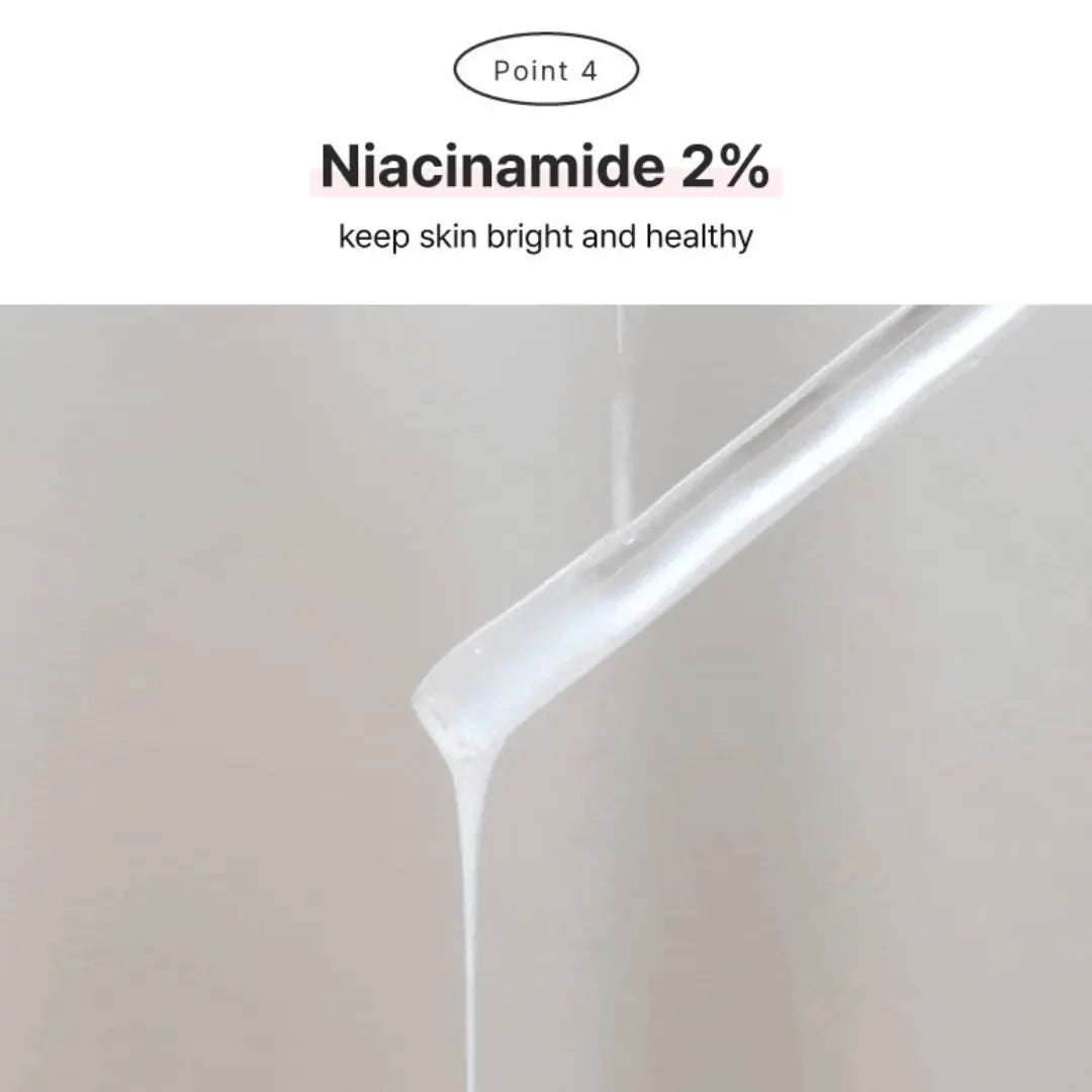 Product with niacinamide 2% text on a white background