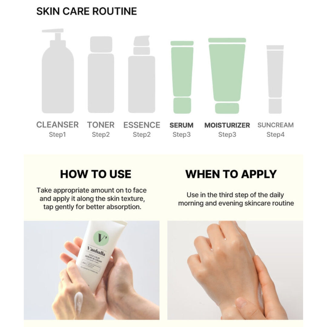 Lightweight gel cream texture – V’anhalla Cica Calm Gel Cream absorbs quickly without stickiness