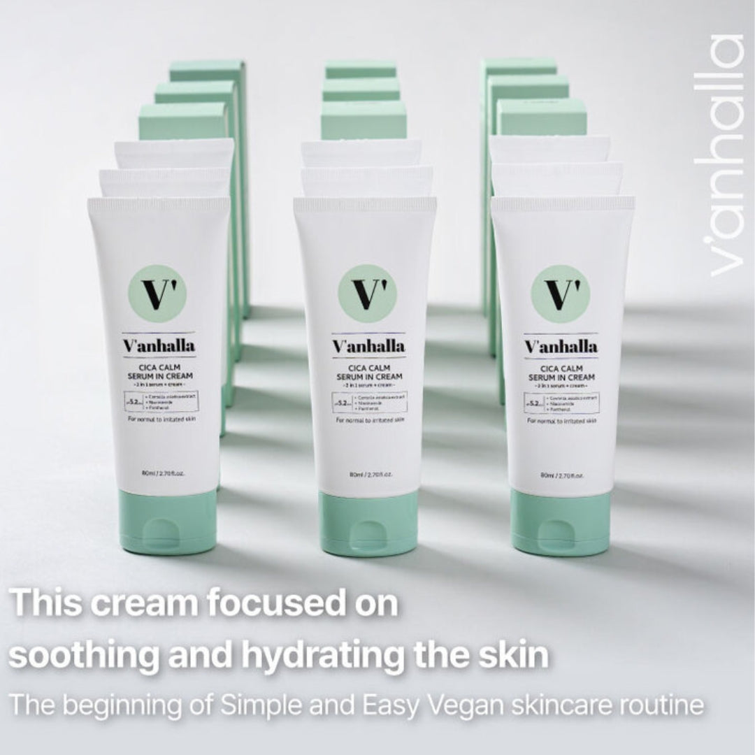 Vegan skincare cream – V’anhalla Cica Calm Serum in Cream for soothing and hydrating sensitive skin