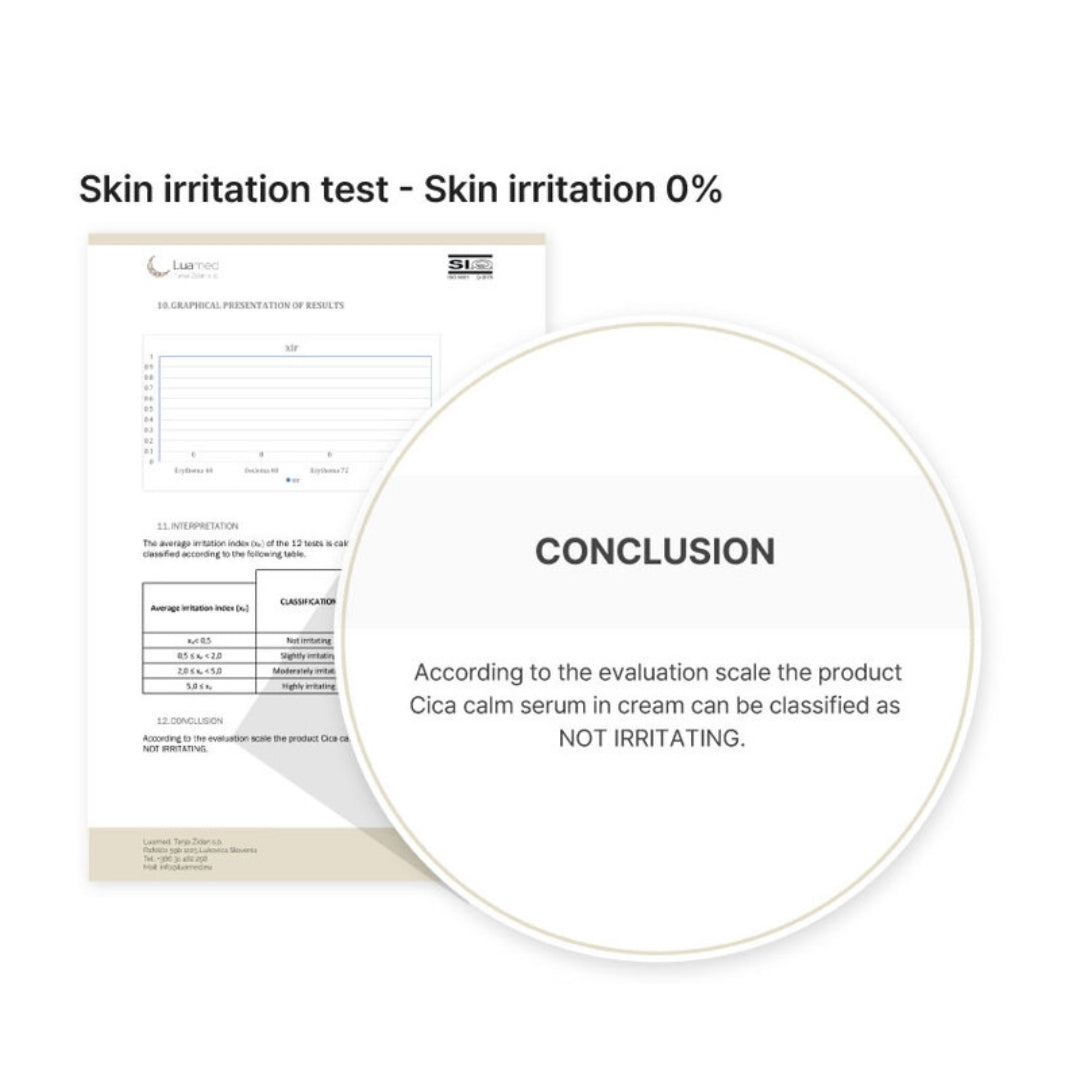 Dermatologically tested – V’anhalla Cica Calm Serum in Cream with 0% irritation