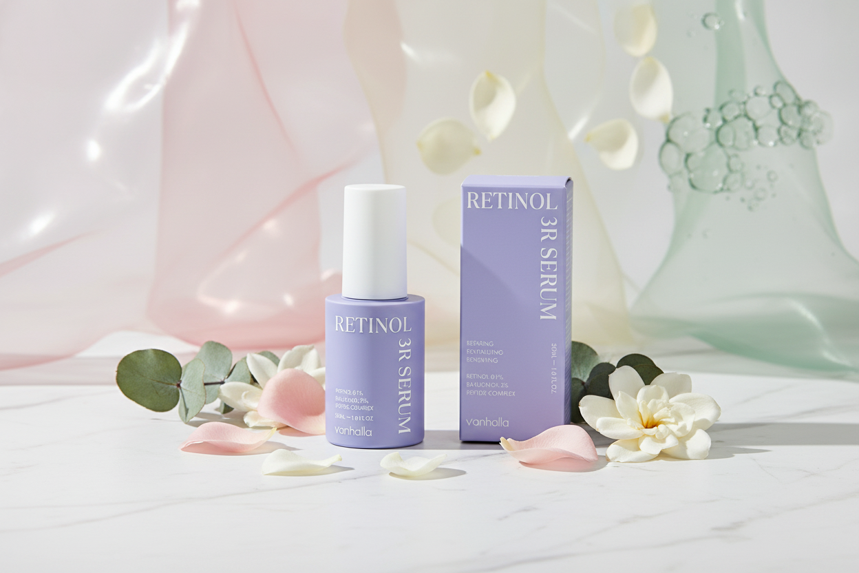 Vanhalla Retinol 3R Serum with ceramides for skin barrier repair - Korean skincare routine for anti-aging without irritation