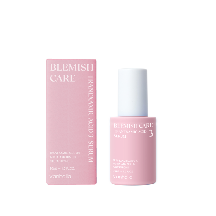 Vanhella Blemish Care Tranexamic Acid 3 Serum with packaging on a white background